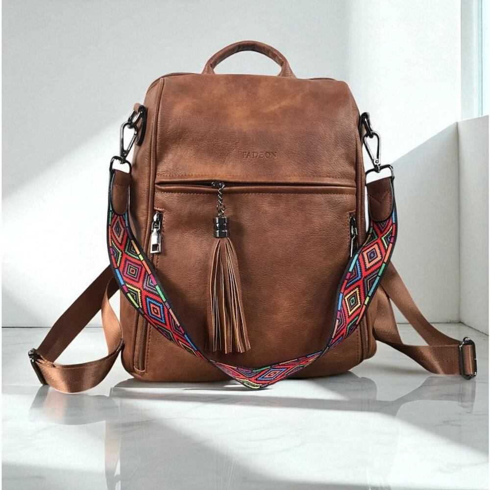 Fadeon Leather Convertible Backpack Shoulder Bag … - image 2